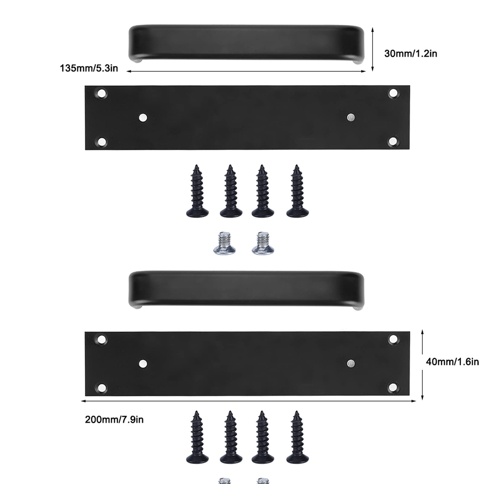 DriKou 2Pcs Sliding Door Handles, Push Pull Door Handles - Image 2