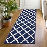 SHACOS Runner Rugs 20"x59" for Entryway Kitchen Hallway Indoor Washable Rug Runner Non Slip Rubber Backing Dirt Trapping Doorway Entrance Runner Rug, Navy Blue