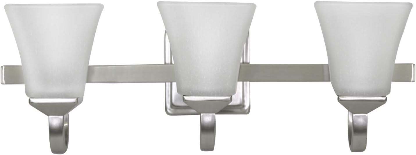 Tесh Dеаlѕ 🔥 Design House 514760 Torino Traditional 3-Light Indoor Bathroom Vanity Light Dimmable Snow Glass for Over the Mirror, Satin Nickel