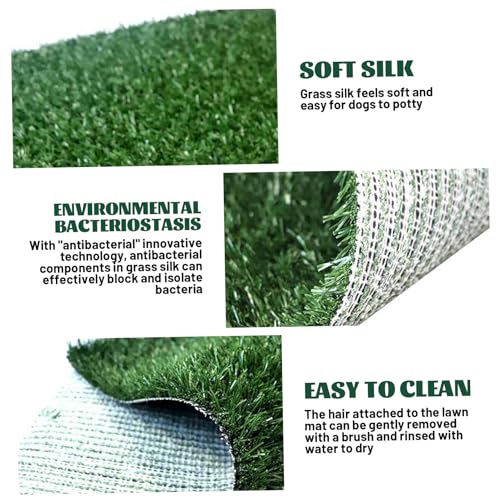 Tapis d'herbe pour chiens propre sans odeur | Gazon d'entraînement lavable 18 x 23" - 3