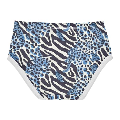 Wusikd Zebra Stripes Girls' Underwear Cotton Blue Leopard Spots Girls Briefs Soft Toddler Underwear 2T2