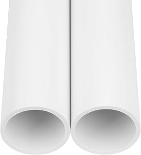 2Pcs 2 Inch PVC Pipe 34"(2.83FT) Long White Sch40 Industrial PVC Pipes for Home DIY, Greenhouse, Garden, Farm, Workshop, Furniture Grade(2" x 34"L)