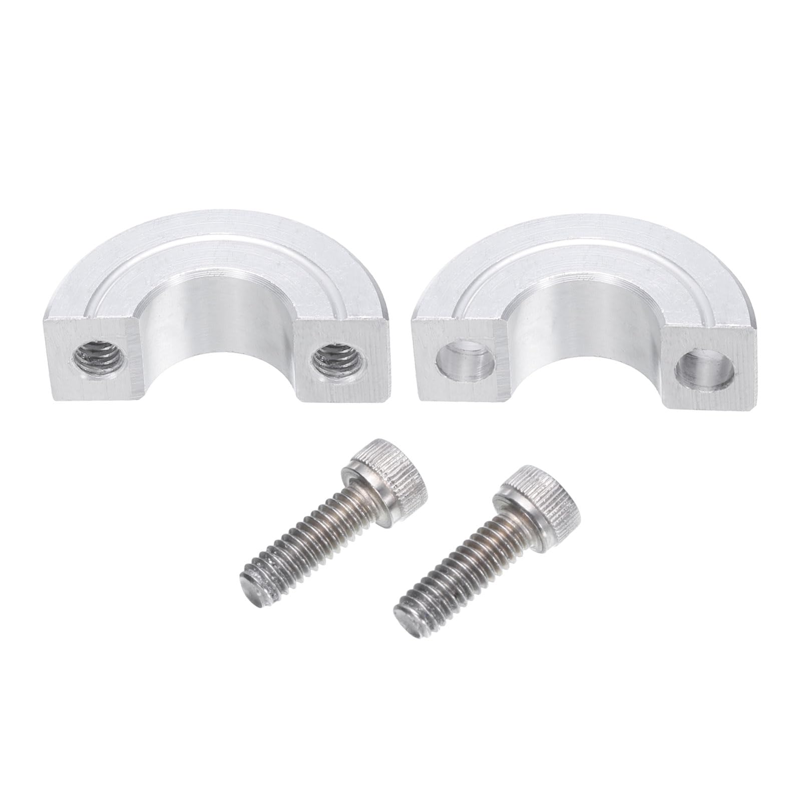 Uxcell 4-Pack 1/2" Double Split Shaft Collars - Aluminum Alloy Clamping Collar, 1-1/8" OD, Set Screw Clamp