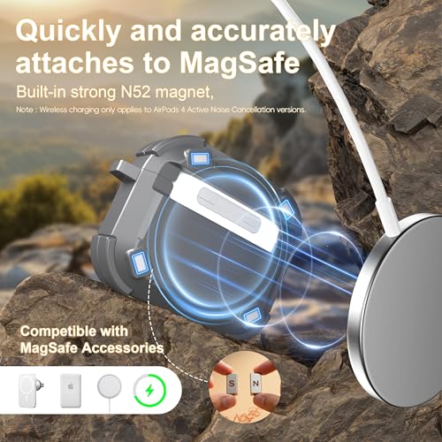 Image of RFUNGUANGO for AirPods 5 /4 Case (2026 /2024) with Lock, Gray