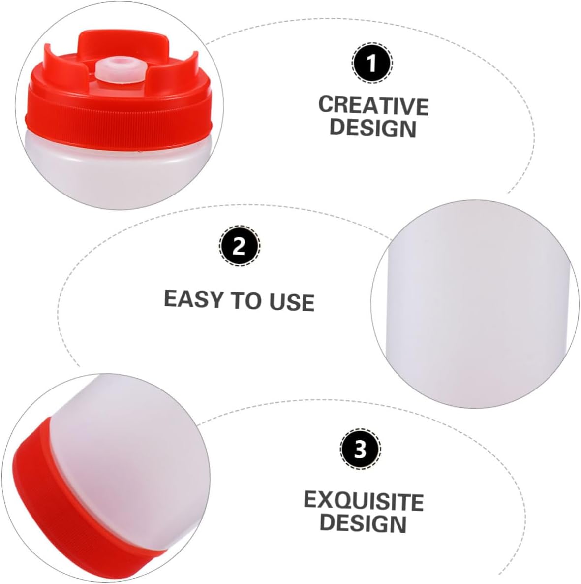 Two-headed Plastic Ketchup Storage Bottle 20oz Sauce Squeeze Dispenser Red for Kitchen and Dining image 3