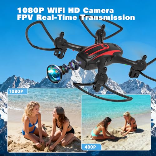 Drone with Camera 1080P HD, Remote Control Mini Drones for Kids and Adults, RC Quadcopter with One-Key Takeoff/Landing, Altitude Hold, 3D Flip, Gesture Selfie, 2 Batteries Drone for Boys and Beginners - Image 3