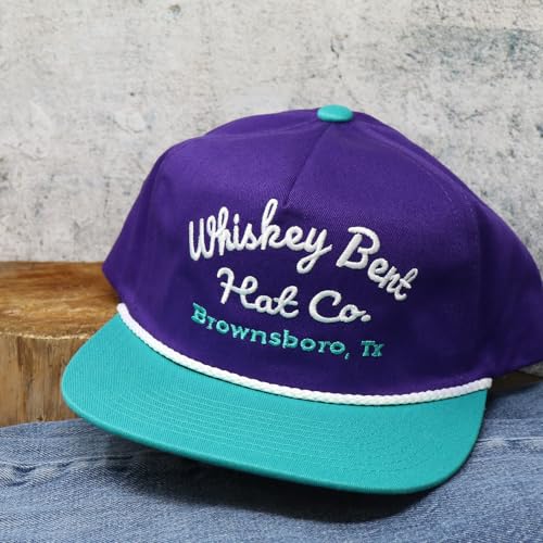 Image of WHISKEY BENT HAT CO. The Frio Snapback Rope Hat - Vintage Baseball Cap, Adjustable Outdoor and Trucker Cap, One Size Fits All