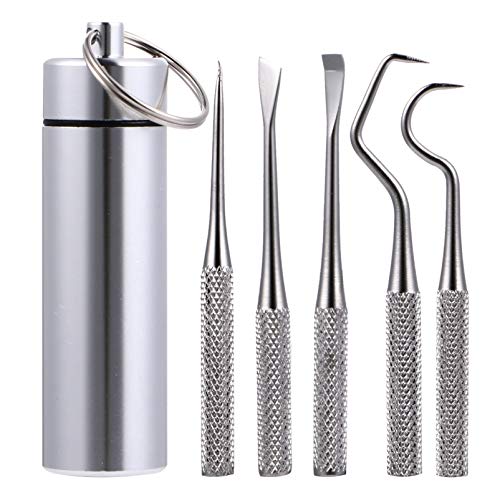 EXCEART 5 Peças de Escarificador de Dentes Portátil de Aço Inoxidável Escarificador de Dentes de Den