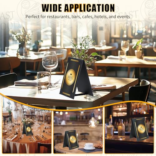12 pack double-sided menu holders 434x 634 pu leatherette a-frame table tents for restaurant bar cafe wedding durable and foldable design 12 pack 434 x 634
