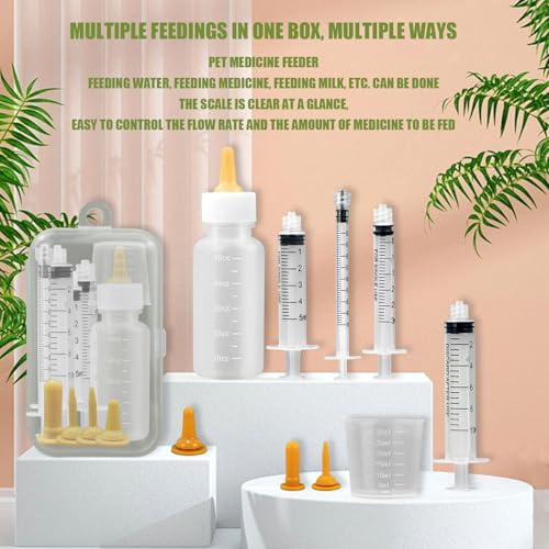 Image of Pet Feeding Syringe with Nipple, Silicone Feeding Tools for Kitten Puppy Feeding Syringe for Newborn Cat Dog Small Animals Rabbits (1ml+3ml+5ml +10ml)