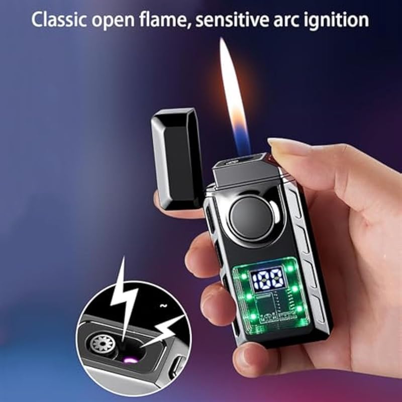 Encendedor de butano con doble llama y carga USB tipo C miniatura 4