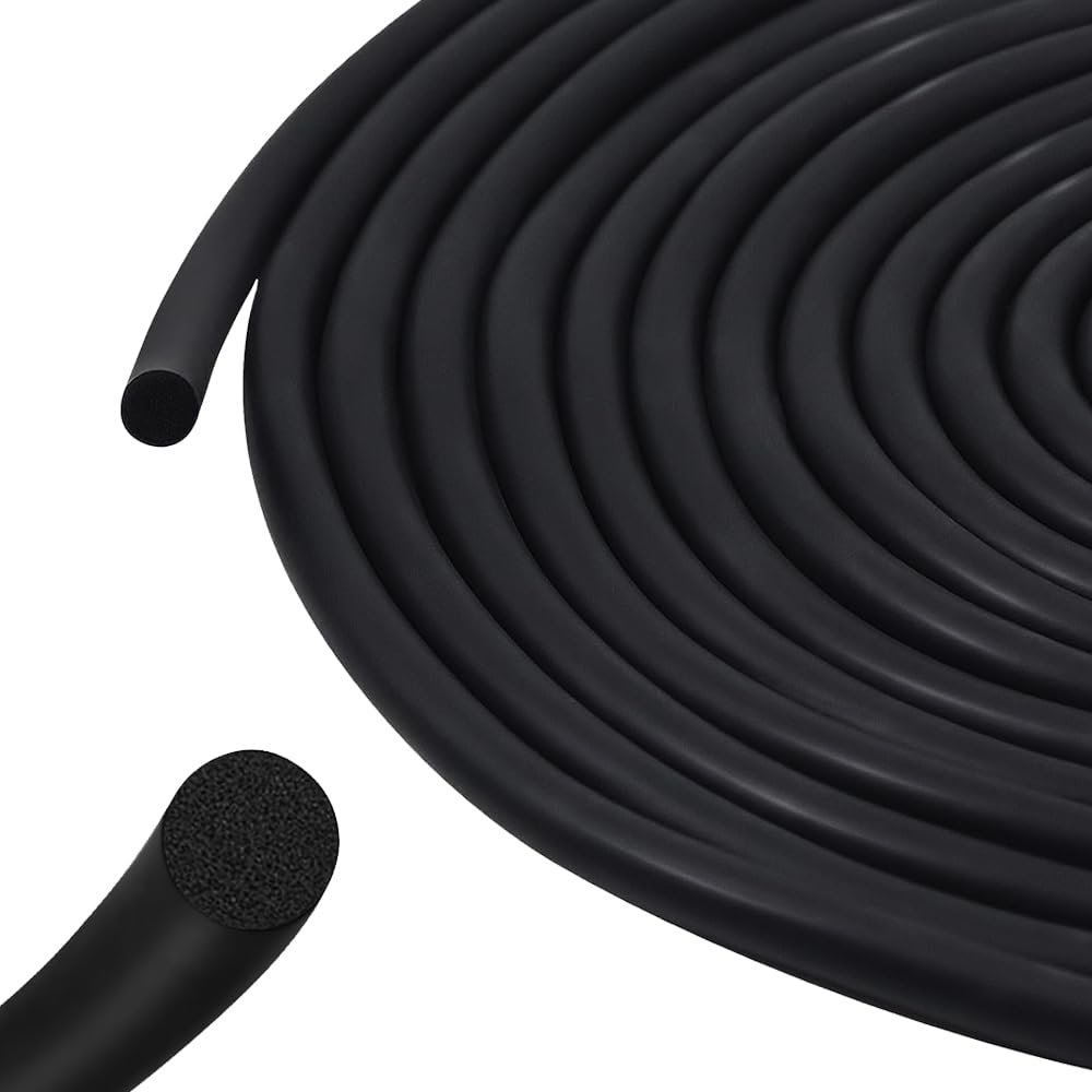 Bhogmeg Black Backer Rod For Gaps And Joints 6Mm X 5M Foam Rubber Caulk Saver Weather Stripping Door Seal Concrete Expansion Joint Filler Rope Waterproof Soft Seal For Windows Doors And Gaps