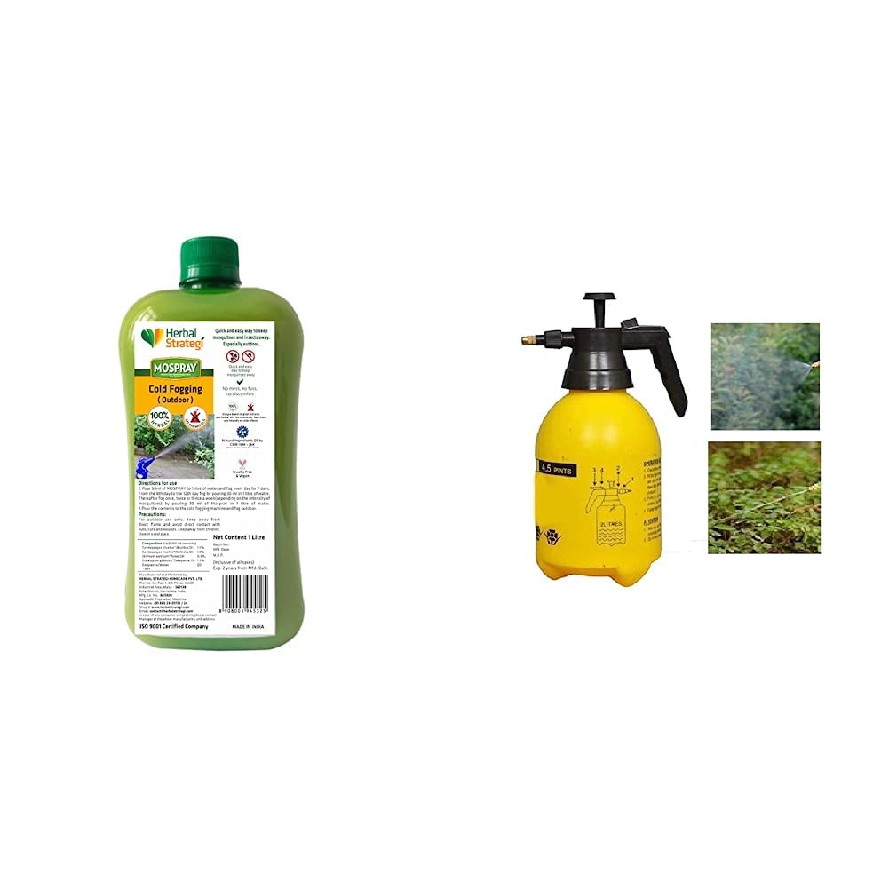 Herbal Strategi Mospray Herbal Cold Fogging Solution |Outdoor Fogging + Kisan Kraft KK-PS2000 Standard Manual Sprayer (2 Litre)-image-7