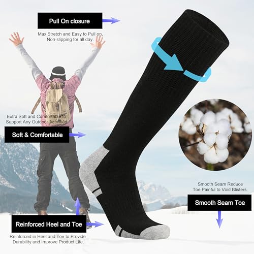 Ortis Cotton Full Cushion Over the Calf Socks OTC Knee High Thick Moisture Wicking Breathable Work Boot Thermal Warm3