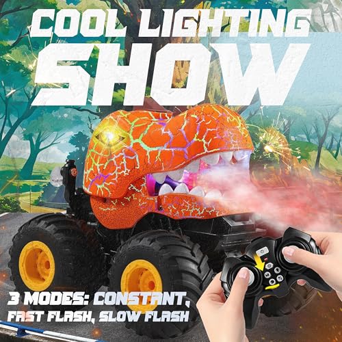 Image of BEZGAR Monster Truck Toys, 1:20 Remote Control Car with Spray, Light, Music