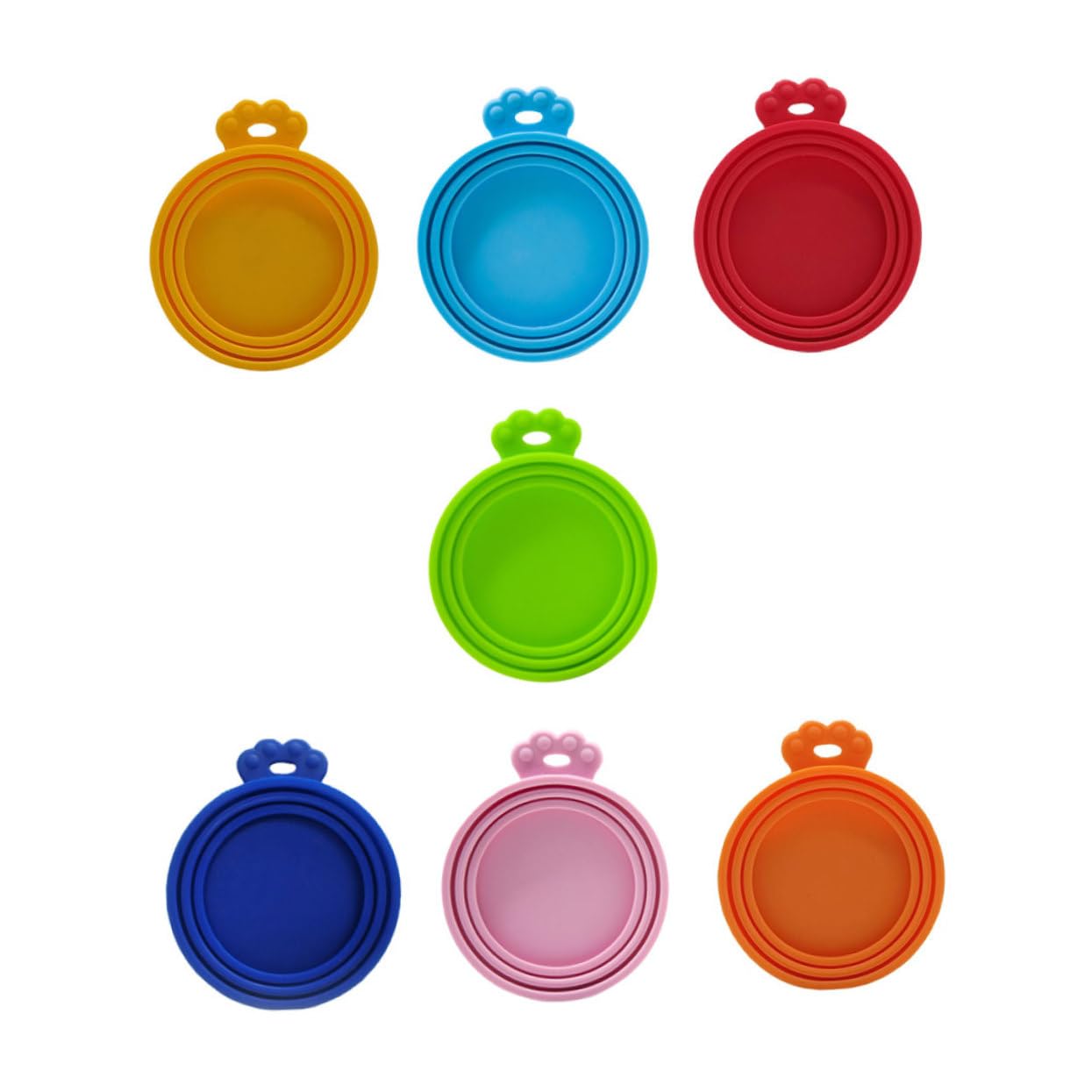 ibasenice 7pcs Silicone Pet Food Can Lids Sealed Lids for Wet Cat Food Wear-resistant Dishwasher Safe Pet Supplies