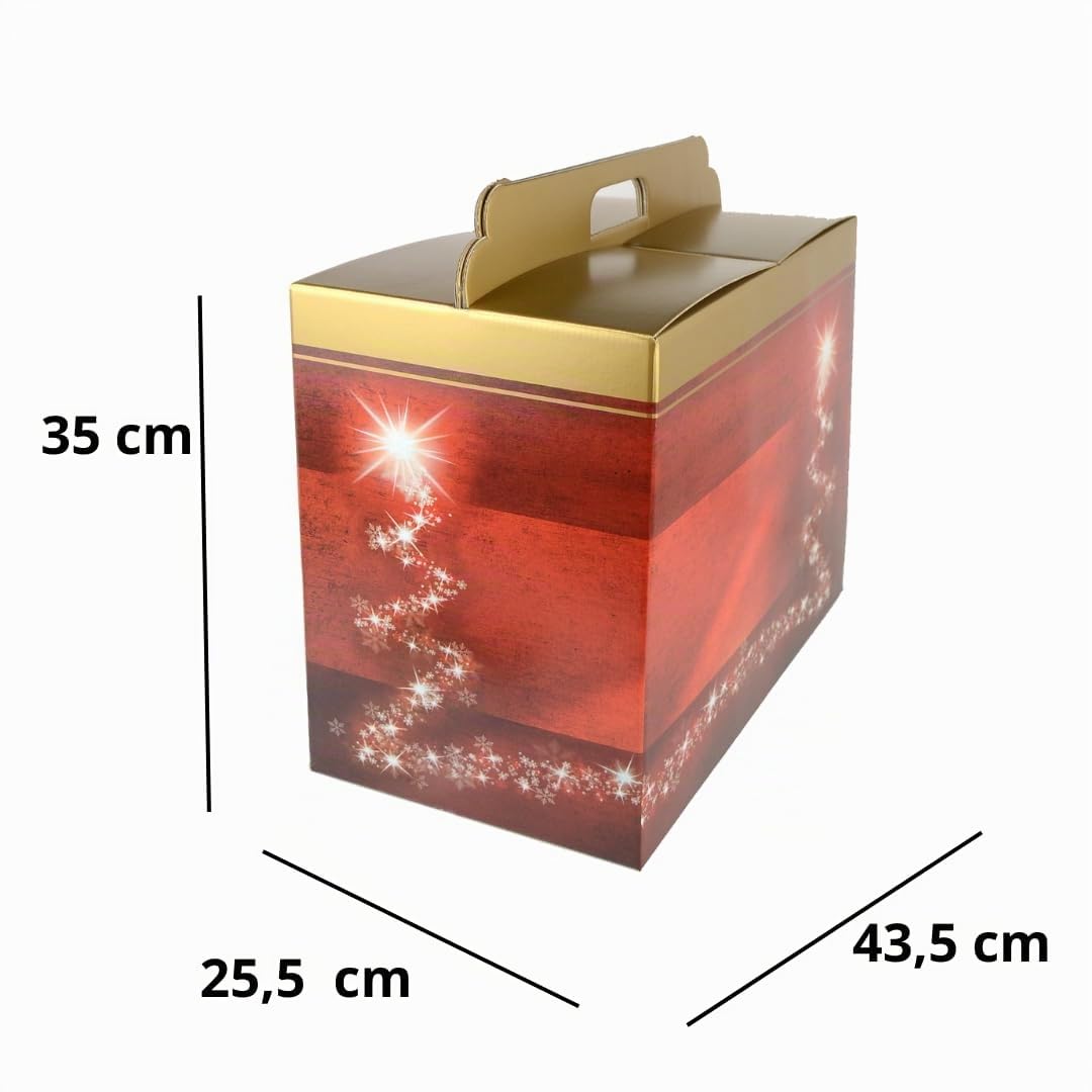 PZ 10 SCATOLE REGALO CON MANICO 43,5x25,5x35 CM IDEALI PER CREARE PACCHI NATALE STRENNE REGALO FESTA