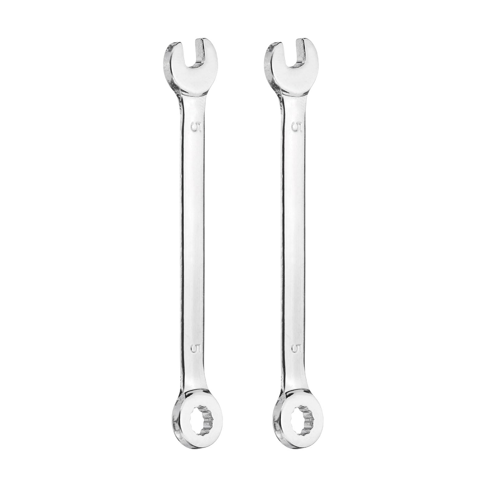 sourcing map 2pcs Mini Combination Wrench 5mm Metric 12-Point Box End & 15 Degree Angled Offset Open End CR-V Steel Double Ended Spanner Tool for Household Automotive Machinery DIY Repair