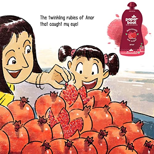 Image of Paper Boat Anar Fruit Juice, Deliciously Low Sugar Drink, No Added Preservatives and Colours 200ml (Pack of 12)