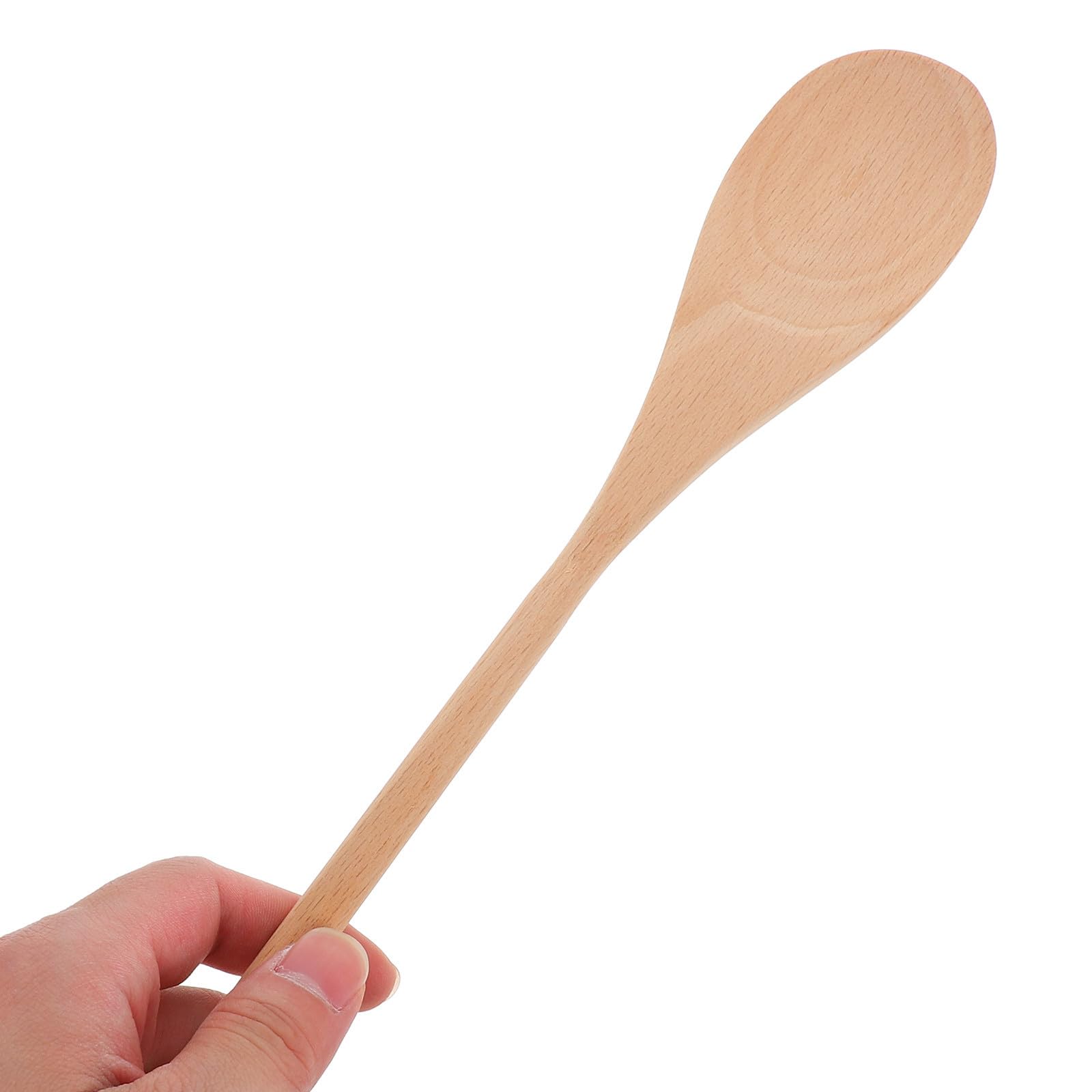 Juego de 24 Cucharas de Madera Mango Largo para Mezclar y Cocinar | Pintar, Diseño Blanco para DIY y Decoración, Utensilio Versátil, Tono Beige Natural