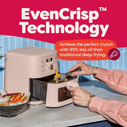 Instant Pot 4QT VORTEX 6-in-1 Mini Air Fryer, Air fry, Bake, Roast, Broil, Dehydrate or Reheat, Rosewater, 4 Quarts