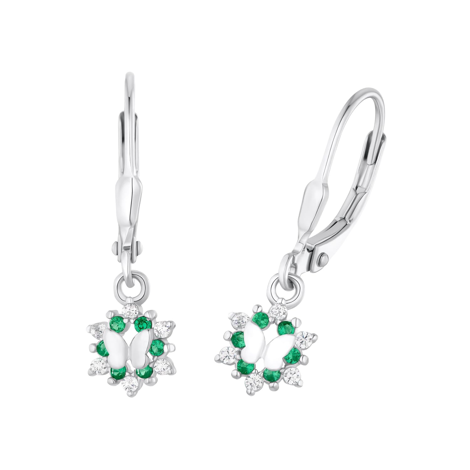 Prinzessin Lillifee Ohrringe 925 Sterling Silber Mädchen Kinder Ohrschmuck, mit Zirkonia synth., Schmetterling, Kommt in Schmuck Geschenk Box