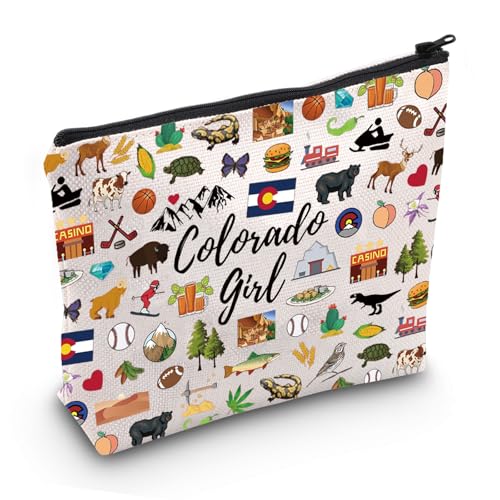 JXGZSO Colorado Cosmetic Bag Colorado Girl Makeup Bag Colorado Vacation Gift Colorado Souvenir Gift Colorado Lovers Gift (Colorado G-irl Bag)