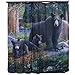 Marco Rustic Black Bear & Cubs Shower Curtain