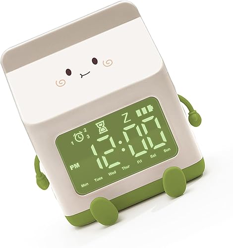 Reloj despertador para estudiantes, forma de caja de leche, pantalla transparente, función de cuenta regresiva, función de cuenta regresiva, reloj