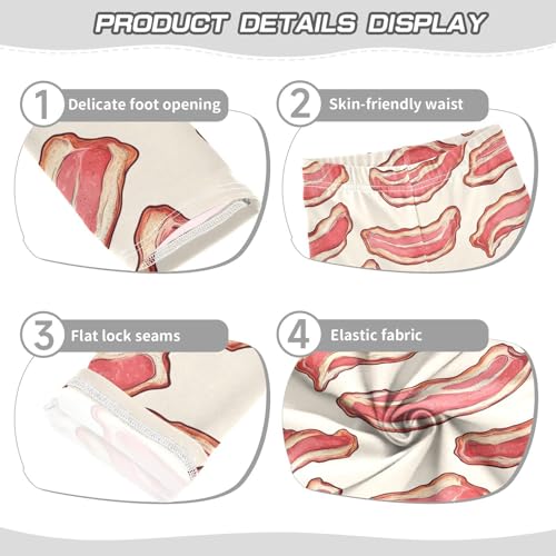 Bacon Seamless Girls Casual Leggings for Kids Printed Long Pant Bottoms Stretch and Soft3