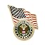 U.S. Army Emblem & USA Flag Pin - Gold Plated