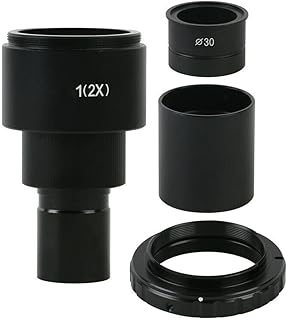 XuuSHA Acessórios de microscópio digital portátil, adaptador de lente de câmera, montagem em C, microscópio 2X M42, acessórios de microscópio