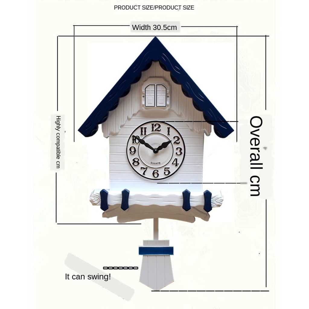 Kreatywny zegar ścienny 3D z kukułką żywe zegary shabby chic dekoracja ścienna zegar wahadłowy pomysły na prezenty (kolor: A, rozmiar: 53 x 30,5 cm) (A 53 x 30,5 cm)