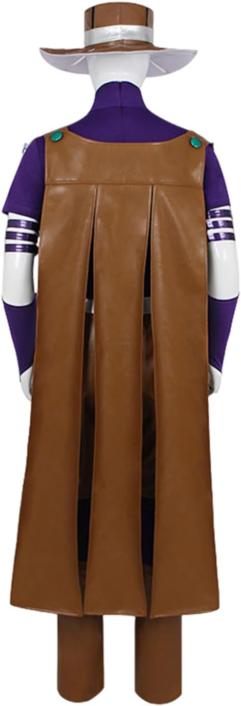 Gyros Zeppeli Cosplay Adventurer Costume Steel Balls Gyros Cloak Hat Shirt Pants Fullset Halloween Outfits Mens