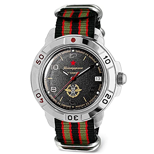 VOSTOK | Menâ€™s Komandirskie Signal Corps Commander Russian Army Military Style Mechanical Watch | Model 431296 Multi Strap