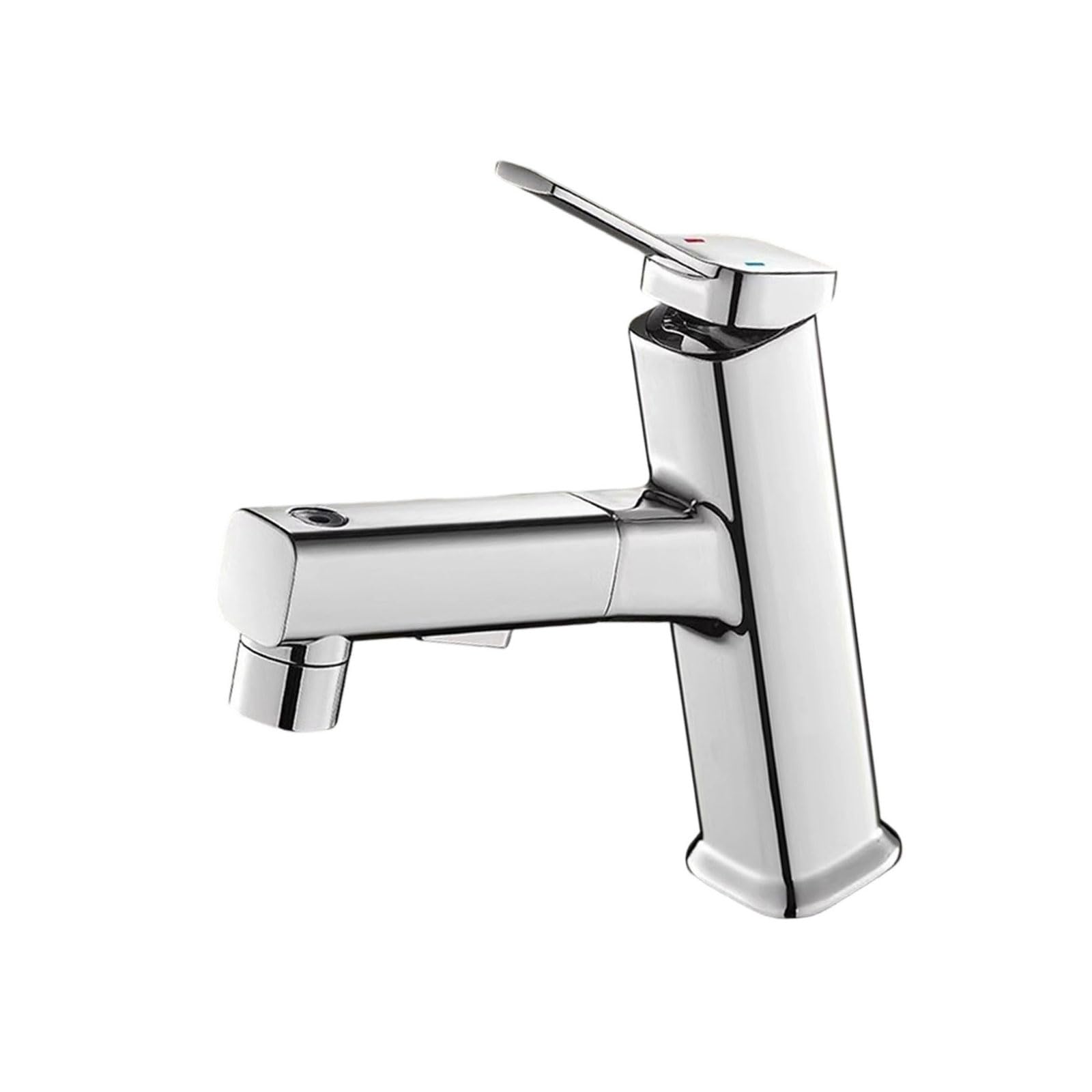 Msioytog Silver Pulls Out Bathroom Faucets Brass Single Handle Faucets Sink Lavatory Vessel Faucet Hot And Cold Water Mixer Tap Pulls Out Bathrooom Faucet