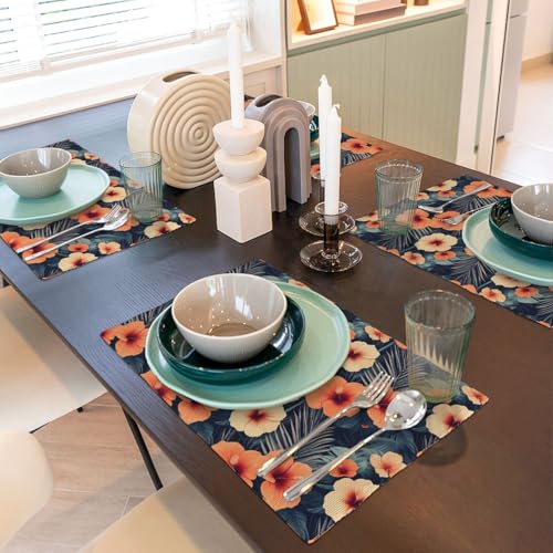 Set de table résistant à la chaleur lot de 4 lavable imprimé - 7