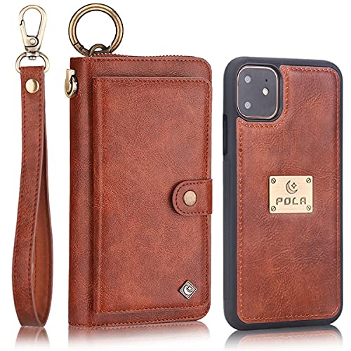 Étui coque iPhone 13 Pro portefeuille magnétique antichoc avec stand amovible