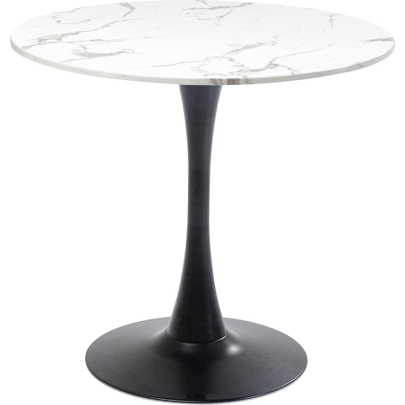 Kare Designerski stół Schickeria marmur, czarny, średnica 80 cm, miejsce dla 4 osób, nowoczesny okrągły stół do jadalni, meble stołowe do salonu, wygląd marmuru, 74 x 80 x 80 cm (wys. x szer. x gł.)