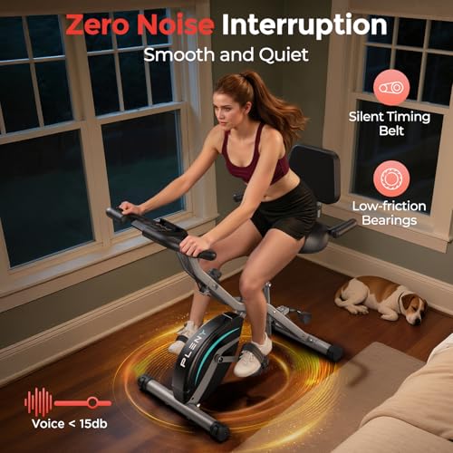 Pleny Folding Exercise Bike Gray-blue