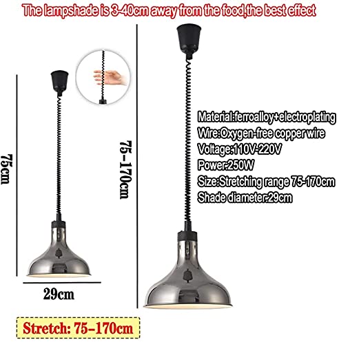 Voedsel Warmtelamp, Verstelbare Voedselverwarmer Lamp Met Lamp Voor Restaurant Keukenbuffet, Ideaal Voor Commercieel En… - Afbeelding 7