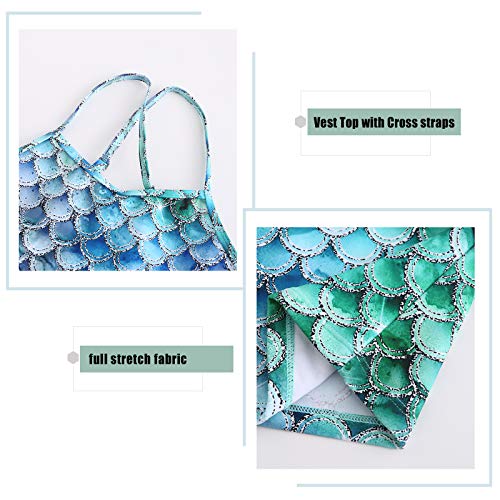 Big Girls Mermaid Tankini Swimsuits Two Piece Bathing Suits Size 14/7-164