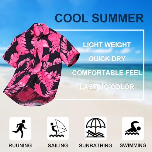 Image of Men's Hawaiian Shirts Short Sleeve Aloha Shirt for Men Casual Button Down Tropical Hawaii Floral Shirt Summer BeachParty