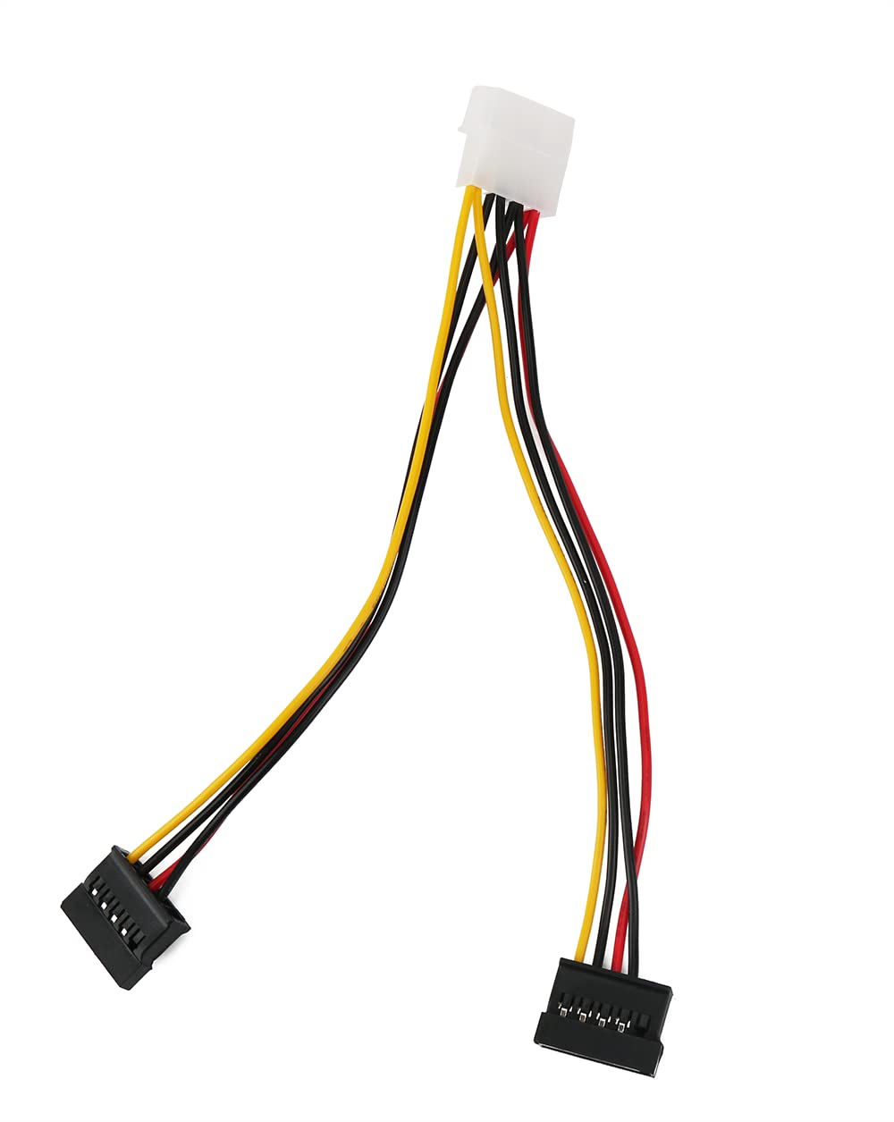 2pcs/lot Serial ATA SATA 4 Pin IDE to Dual of 15 Pin HDD Power Adapter Cable Newest