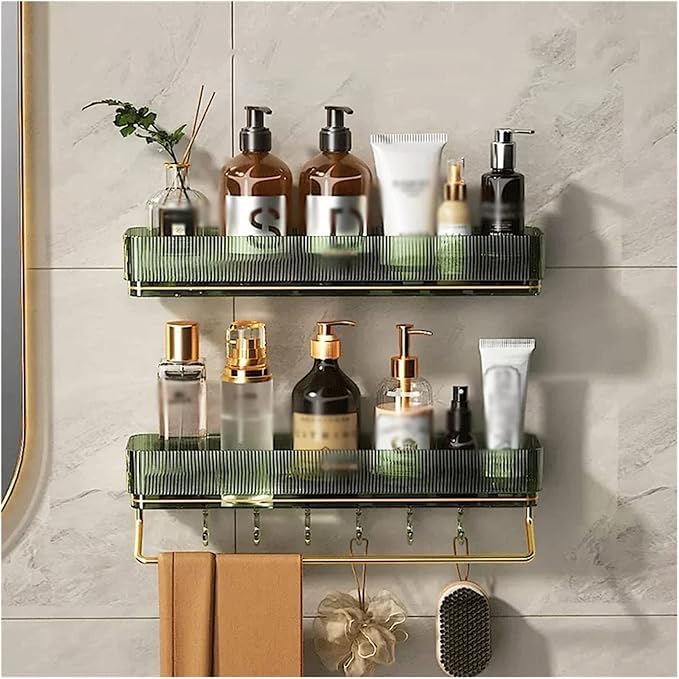KRLZ Shower Caddy No Drilling Bathroom Shelf Gray Acrylic Floating Shelves Cosmetics Shampoo Storage Rack Bathtub Organizer with Towel Holder Wall Mounted Kitchen Shelves Spice Rack(1 Pcs) (B0DHK5D6MK) Amazon Price History, Amazon Price Tracker