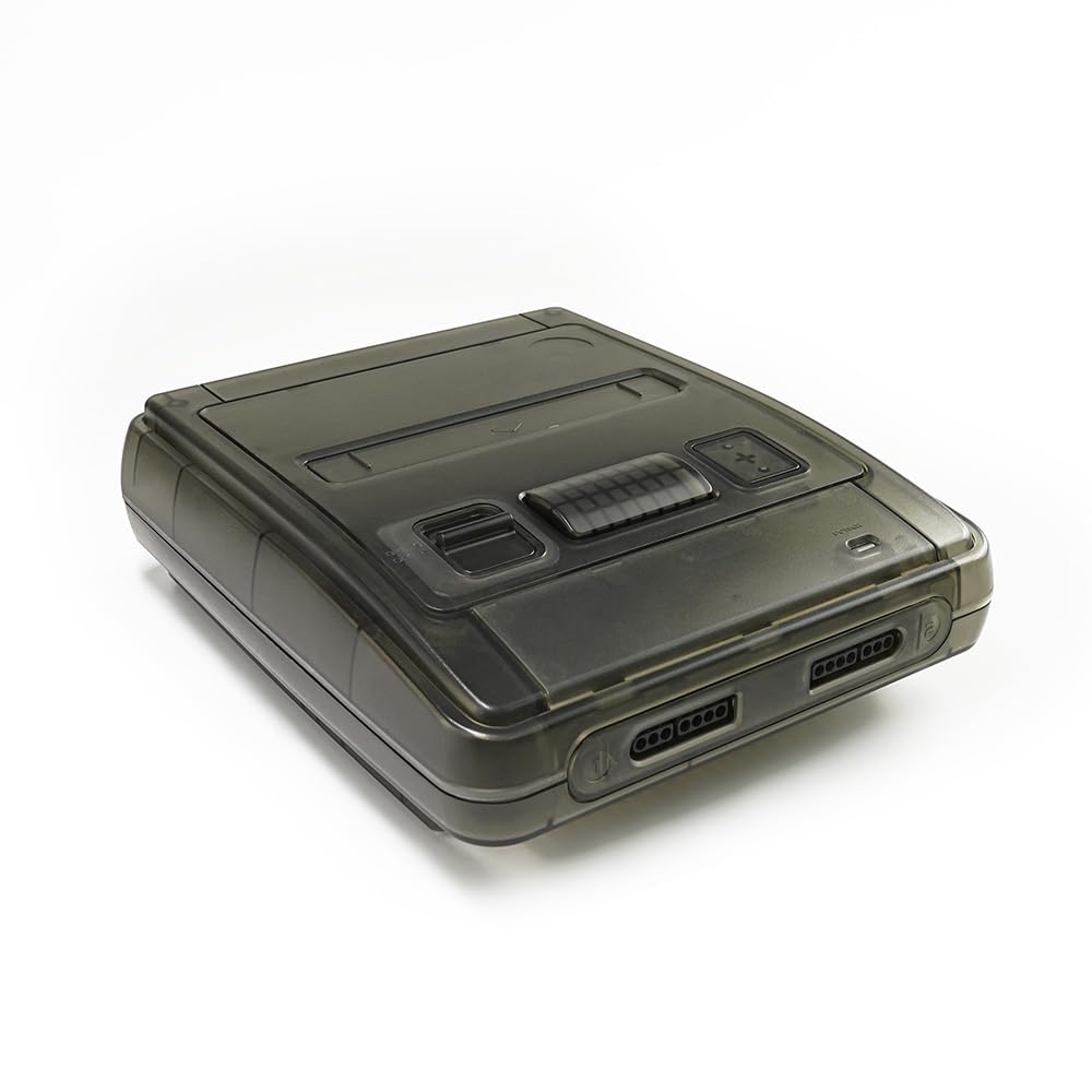 Carcasa de repuesto para consola SFC, funda semitransparente para Super Famicom, carcasa para host SFC compatible con cartuchos NTSC/PAL (blanco/negro/morado) (morado transparente)