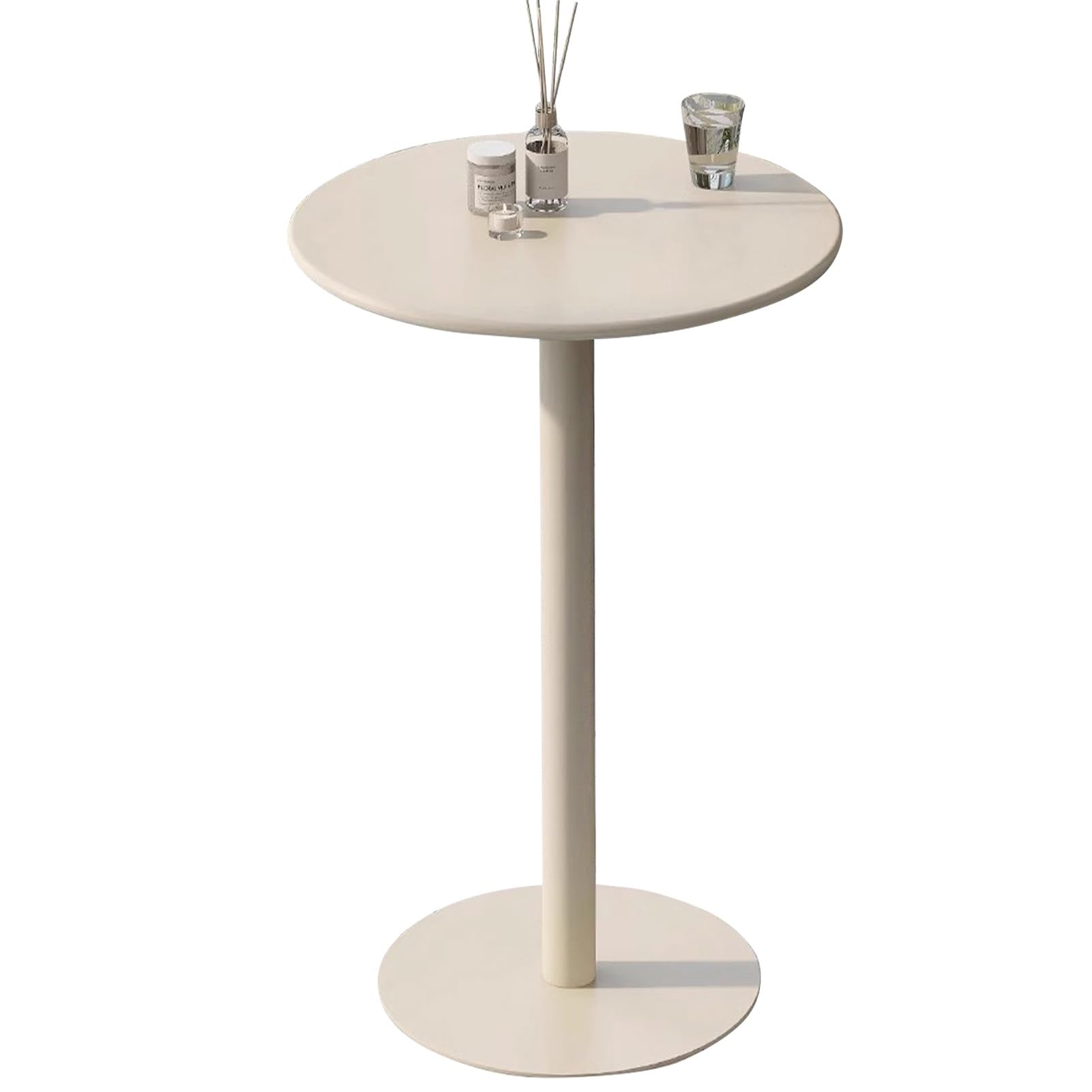 SXBHDM Kleiner Bartisch Bistrotisch Stehtisch Esstisch Bartheke Stabil Hoher Tisch Küchentheke Küchenbartisch Wetterfest Outdoor Partytisch, multifunktionaler Beistelltisch, Beige (Size : 48x48x72cm) Küche, Haushalt & Wohnen