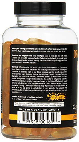 Controlled Labs Orange Oximega Fish Oil Supplement 120 Softgels, Epa And Dha, 2000Mg Omega- 3 Fatty Acids, Citrus-Flavor, Burpless Softgels #TOP2
