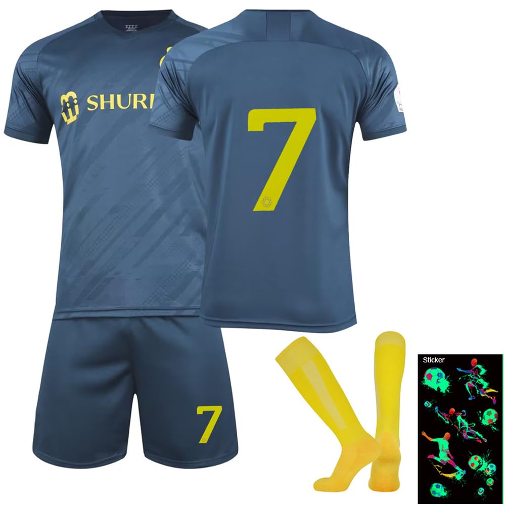 Tkcumwcz Camiseta de fútbol, Traje de fútbol de Niño, Jersey de Conjunto, Camiseta Deportiva de Fútbol para Hombres No.7, Soccer Jersey con Camiseta, Pantalones, Calcetines y Pegatina