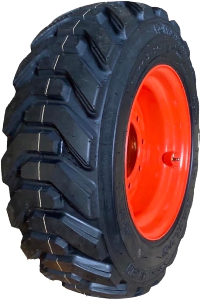 (1) HD 10-16.5 Forerunner SKS-8 Skid Steer Tire on Wheel/Rim (8 lug) for Bobcat & more-12PLY -10X16.5 (Right Side Mount)